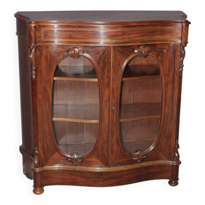 Vitrine Galbée Napoléon III En Acajou Vers 1880