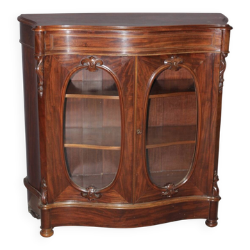 Vitrine Galbée Napoléon III En Acajou Vers 1880