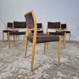 4x Niels Møller model 80 vintage oak dining chair Danish