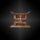 Seat featuring a caryatid couple ashanti culture, ghana