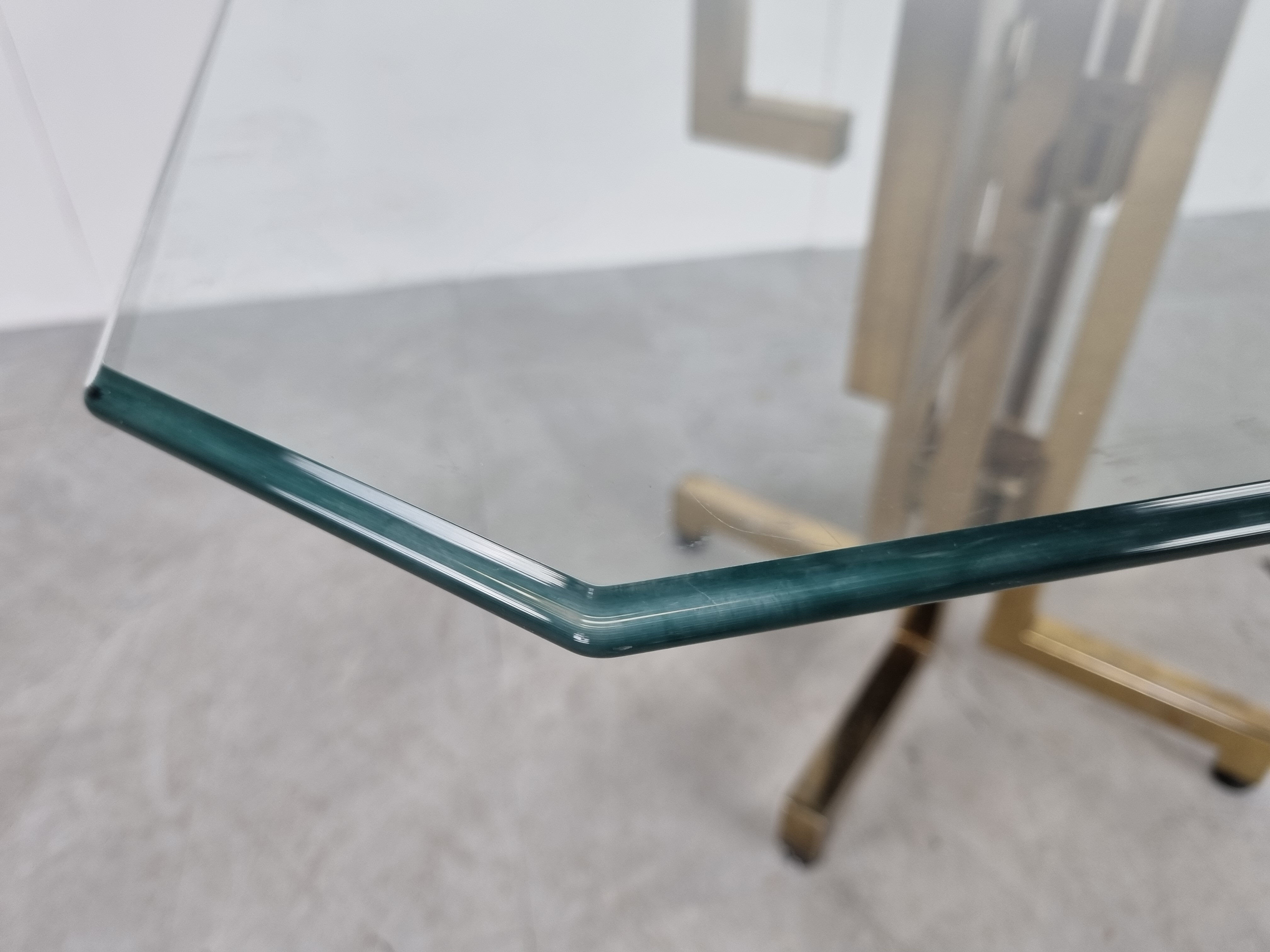 Geometrical brass dining table, 1970s