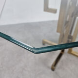 Geometrical brass dining table, 1970s