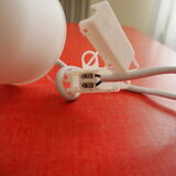 White opaline suspension and aged brass rim