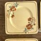 Square dessert plates and cake dish, Pexonne, 1940s-1950s