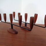 Danish Filigree Teak Candleholders, 1960s, Set of 2