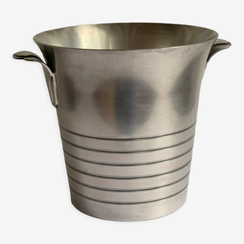 Art deco champagne bucket in silver metal