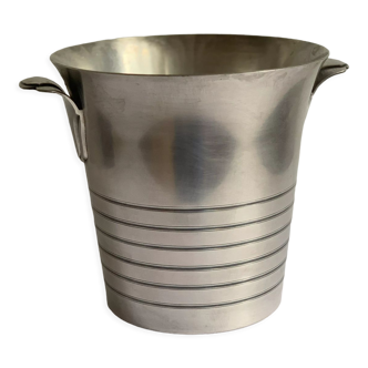 Art deco champagne bucket in silver metal