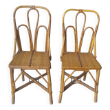 Paire de  chaises en rotin vintage
