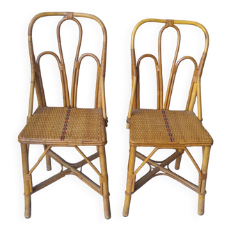 Pair of vintage rattan chairs