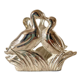 Duck towel rack in silver metal