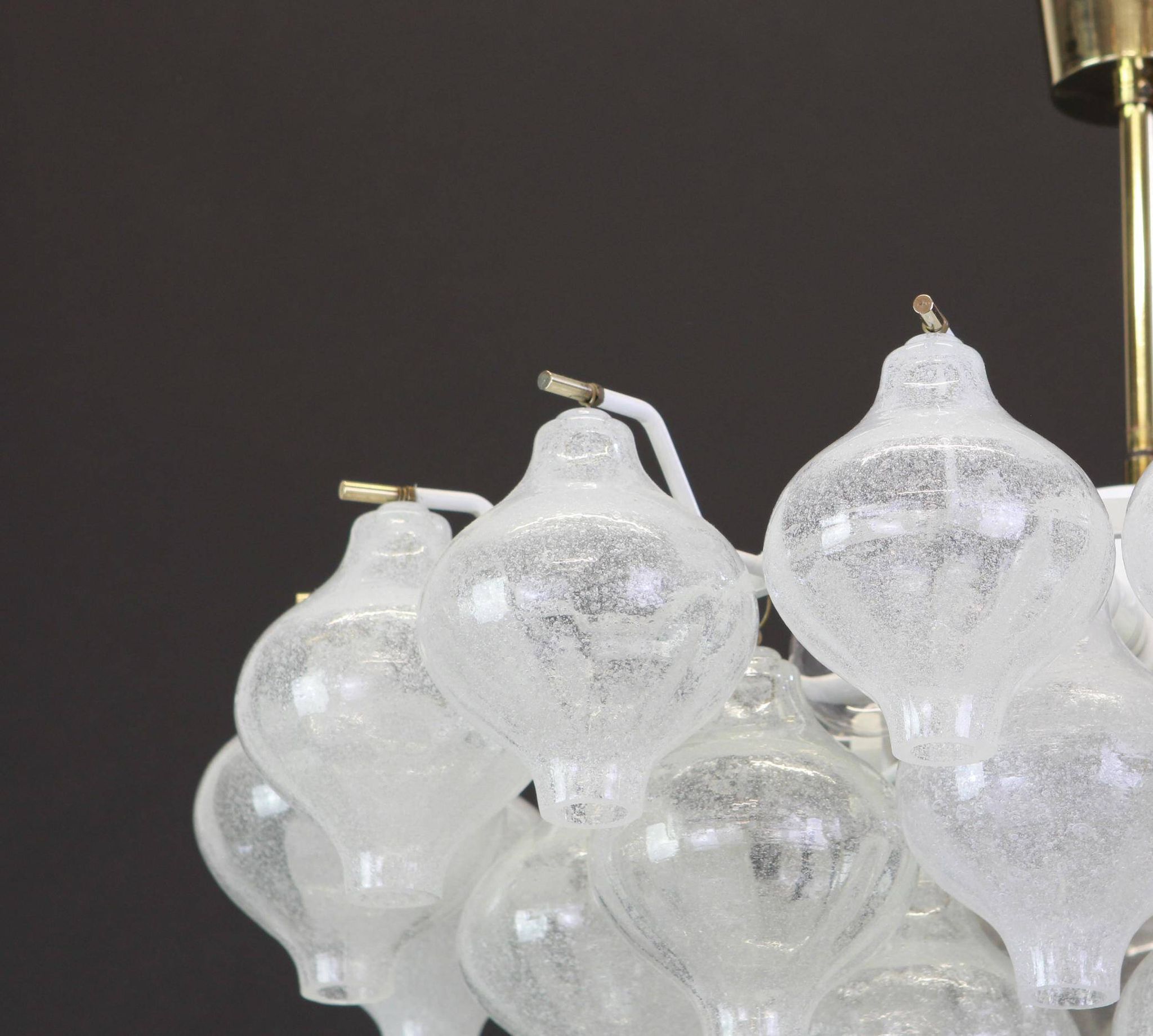 Glass Tulipan chandelier by Kalmar, Austria, 1960s