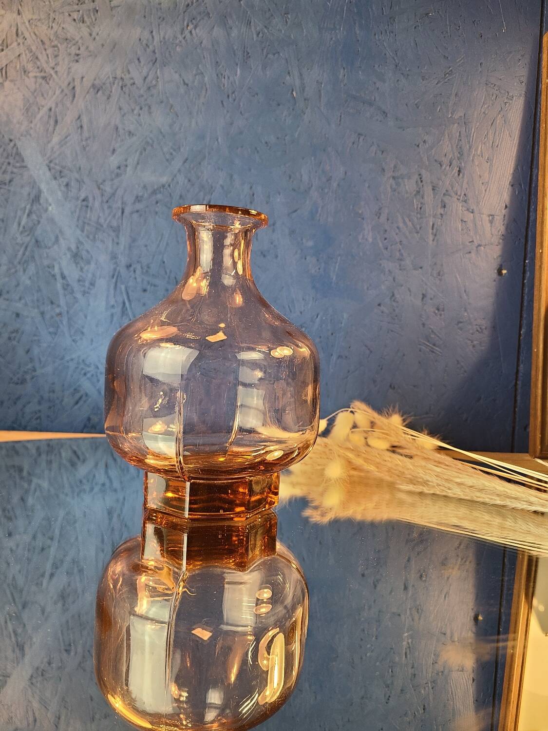 Small old vase in transparent Old Rose glass - early 20th century