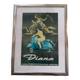 Cadre avec ancienne affiche publicitaire Diana