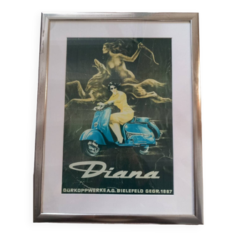 Frame with old Diana advertising poster