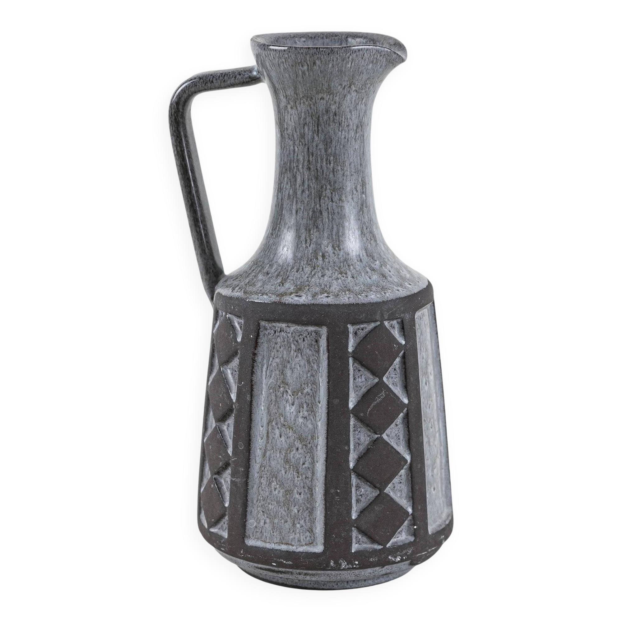 Grey ceramic vase, Danish design, 1970s, manufactured by Frank Keramik