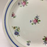 Plat de service rond “ lourioux foëcy “avec motifs de fleurs.