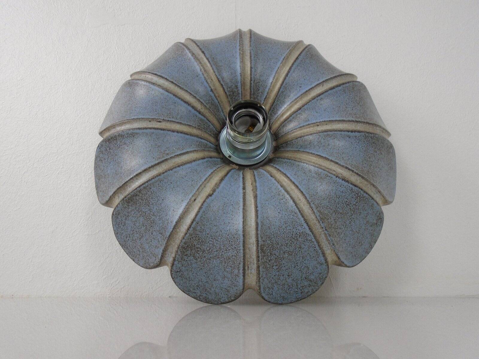 German flower wall lamp from Pan Keramik, 1970s