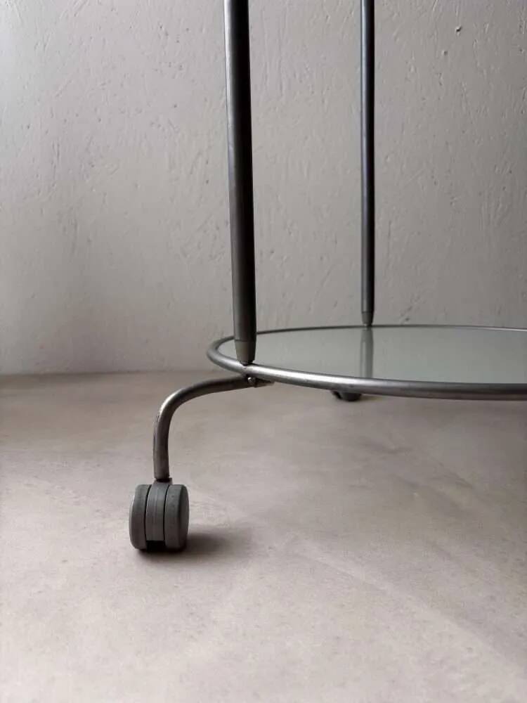 Ikea two-tiered serving trolley with glass.