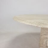 Italian Oval Travertine Coffee Table, 1984