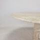 Table basse ovale italienne en travertin, 1984