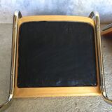 Chaise Cesca modèle B32 par Marcel Breuer, bois et velours rouge - 1970