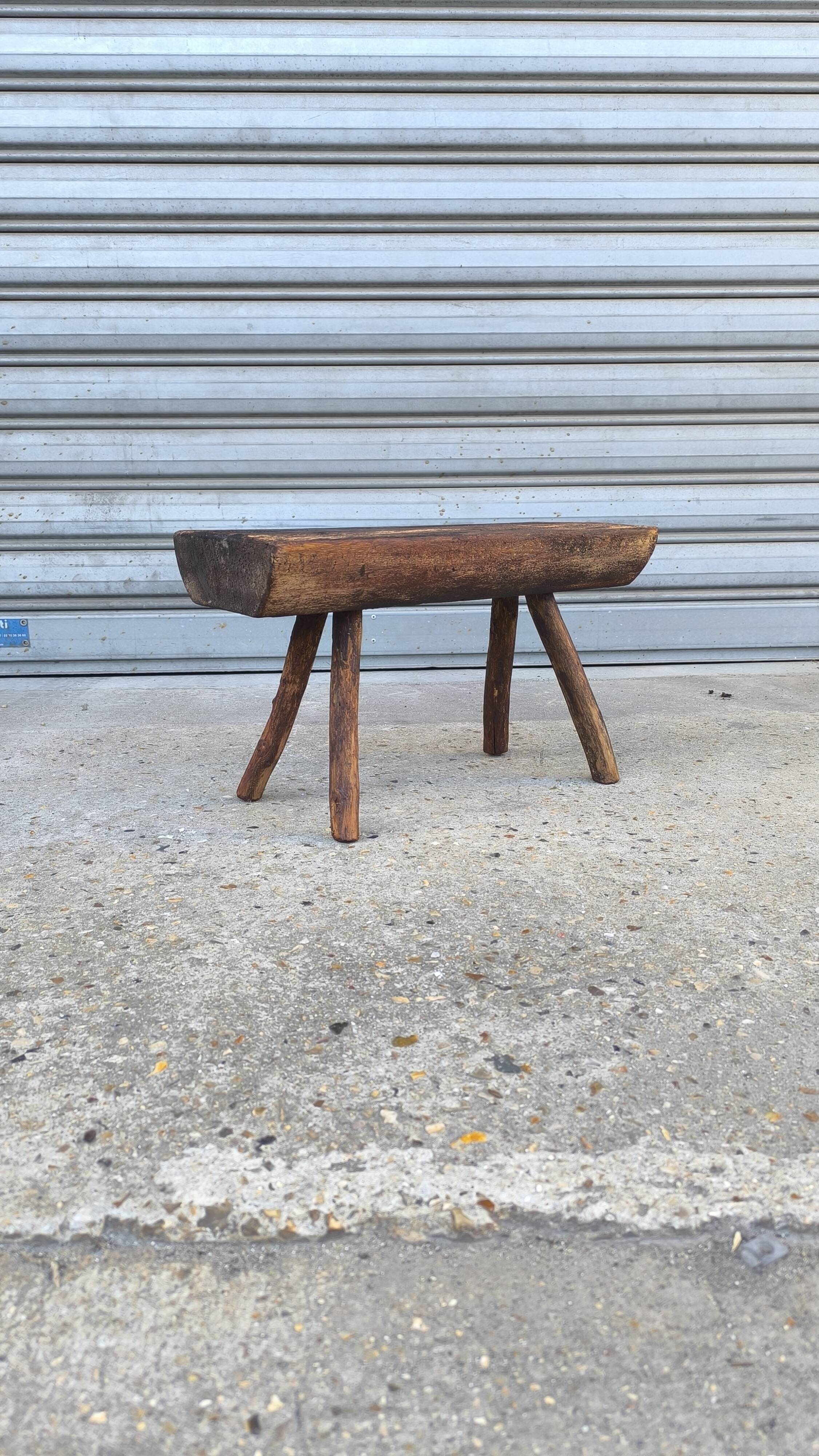 Rustic wooden stool