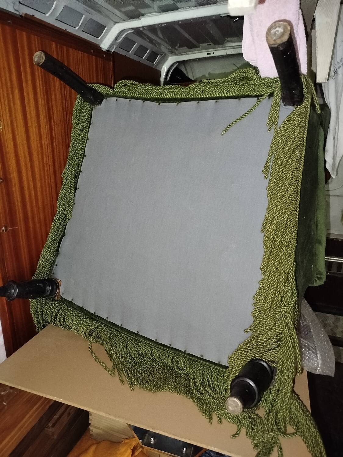 Olive green English armchairs