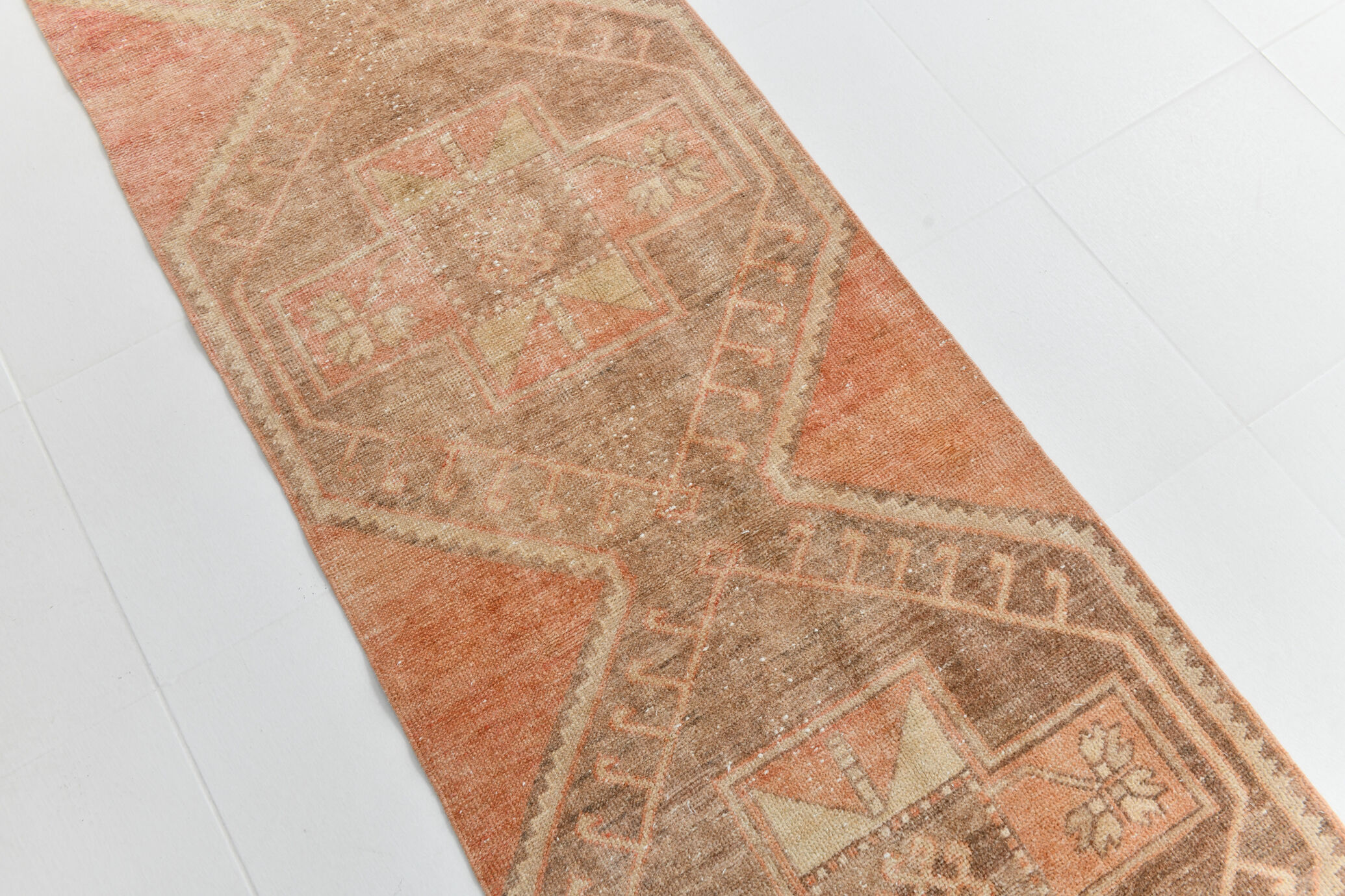 Orange and brown runner rug 78x393cm