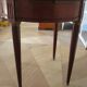 Bouillotte side table - mahogany veneer - white marble - Louis XVI - 1950