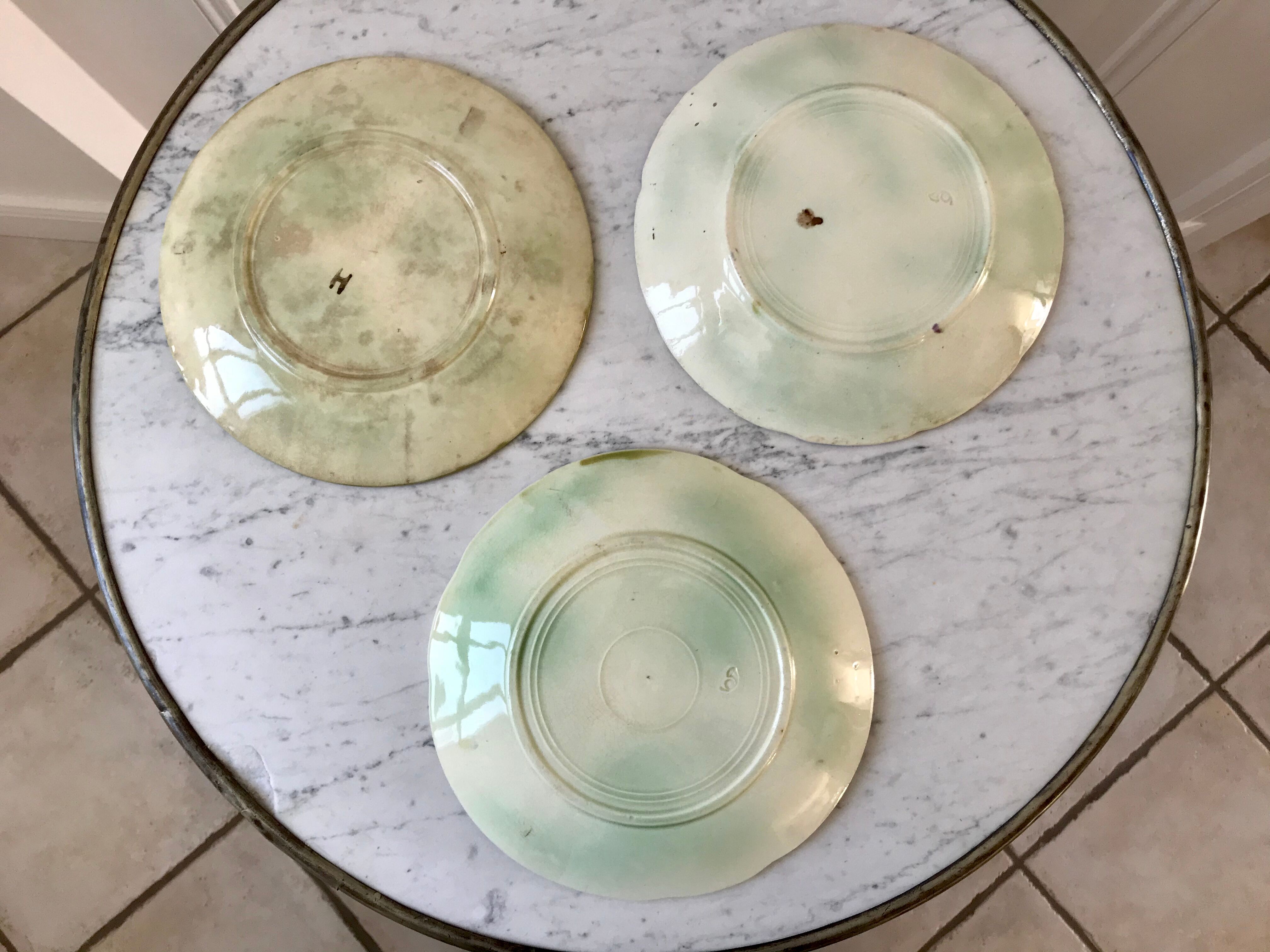 Trio of plates in old slurry late nineteenth century