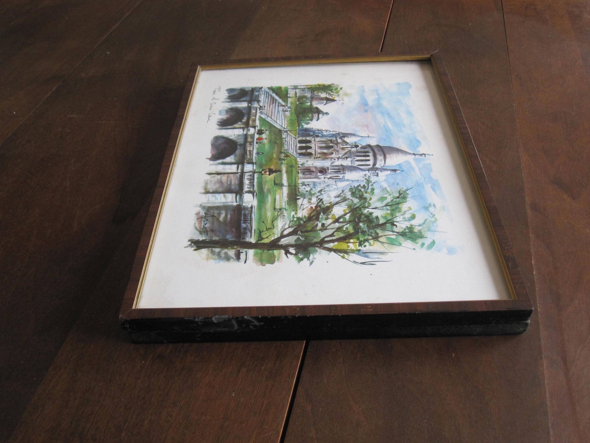 Aquarelle « Paris. Le Sacré-Coeur »  par Arno, 1960