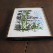 Aquarelle « Paris. Le Sacré-Coeur »  par Arno, 1960