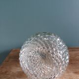 Glass bottle carafe with pineapple diamond tip decoration