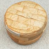 Round leather patchwork pouf 1970