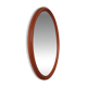 Vintage oval wooden mirror "caramel" from the 1960s.