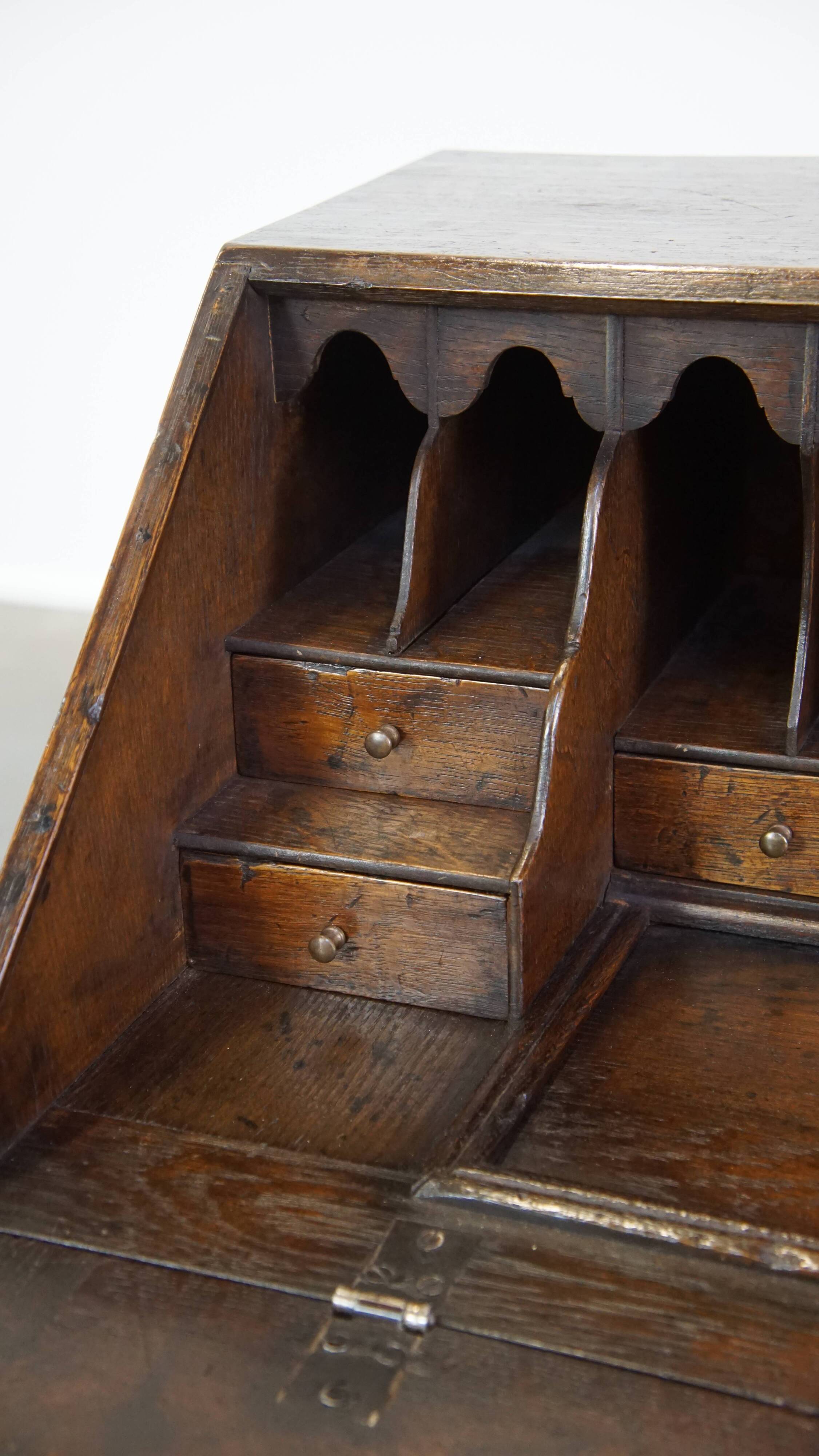 Antique subtle English secretaire from the early 19th century