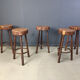 5 tabourets de bar en tronc d'arbre, années 1970