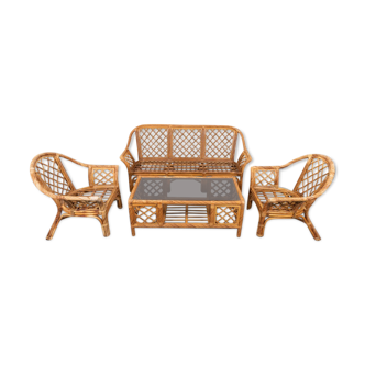 Rattan seating set, 1980s