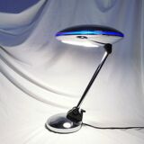 Adjustable chrome metal UFO lamp, space age, UFO, Aluminor, France, 1980.