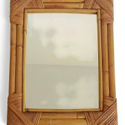 Miroir en bambou et rotin des années 1960 dans le style de la Côte d'Azur