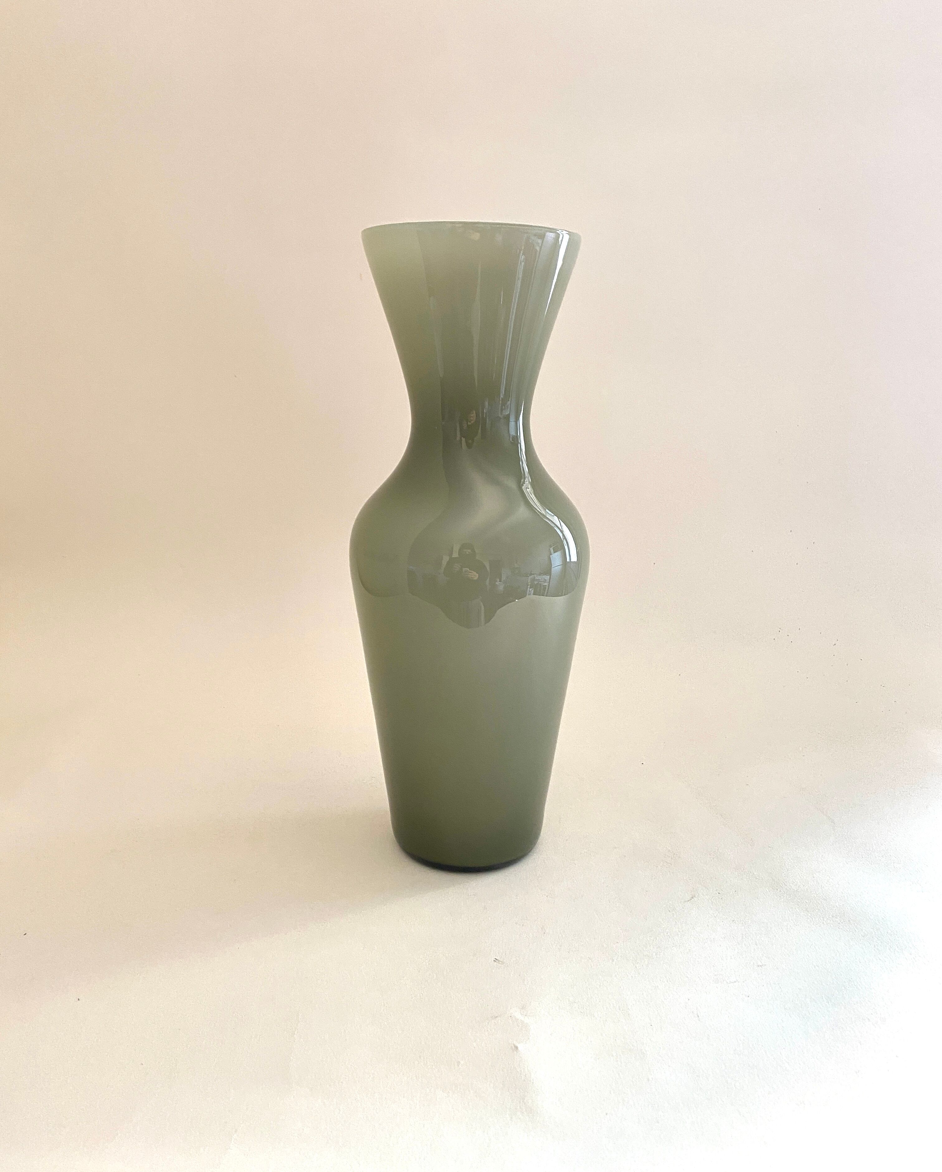 Opaline gray green vase