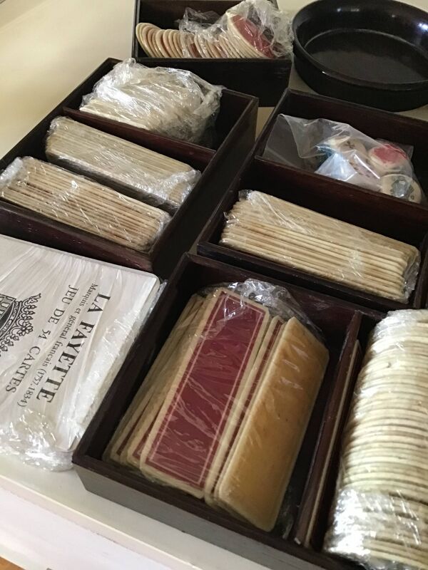 Coffret à jeux en acajou