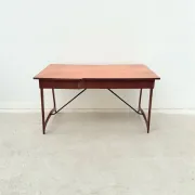 Scandinavian style desk in teak and brass, 1950.