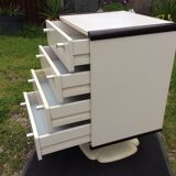 Chest of drawers vintage foot tulip white laquered (Gautier)
