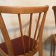 Pair of vintage bistro chairs 1960's blond wood and skaï
