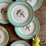 Lot de 8 assiettes à dessert vintage décors d'oiseaux
