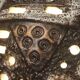 Large double lighting lamp base with openwork design, Brutalist 1960s.