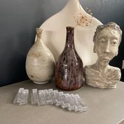 11 moulded glass knife rests - Ref 1167