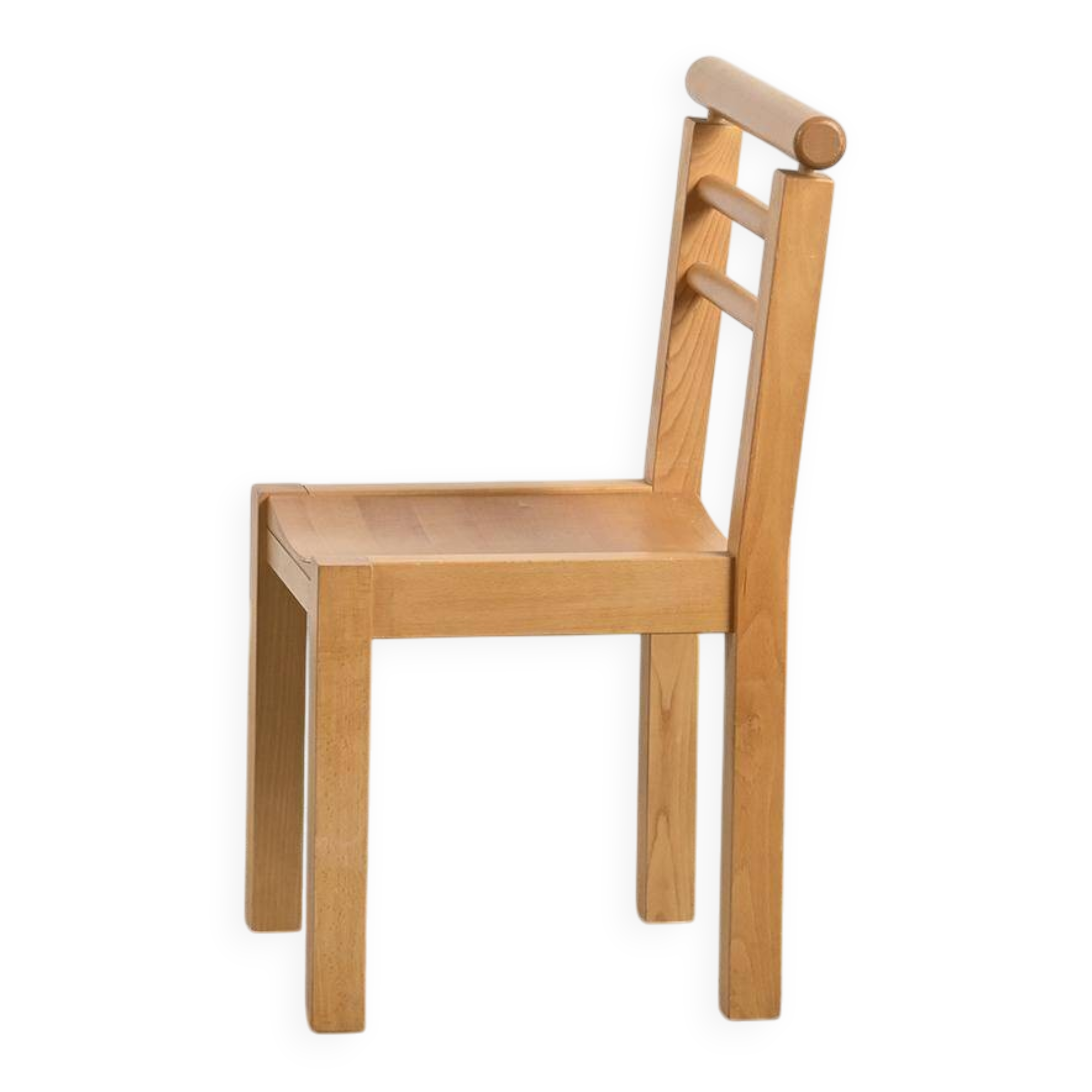 Solid beech chairs with log backs, French work, 1980