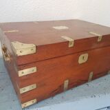 Marine trunk travel cabinet period 19th wood and brass
